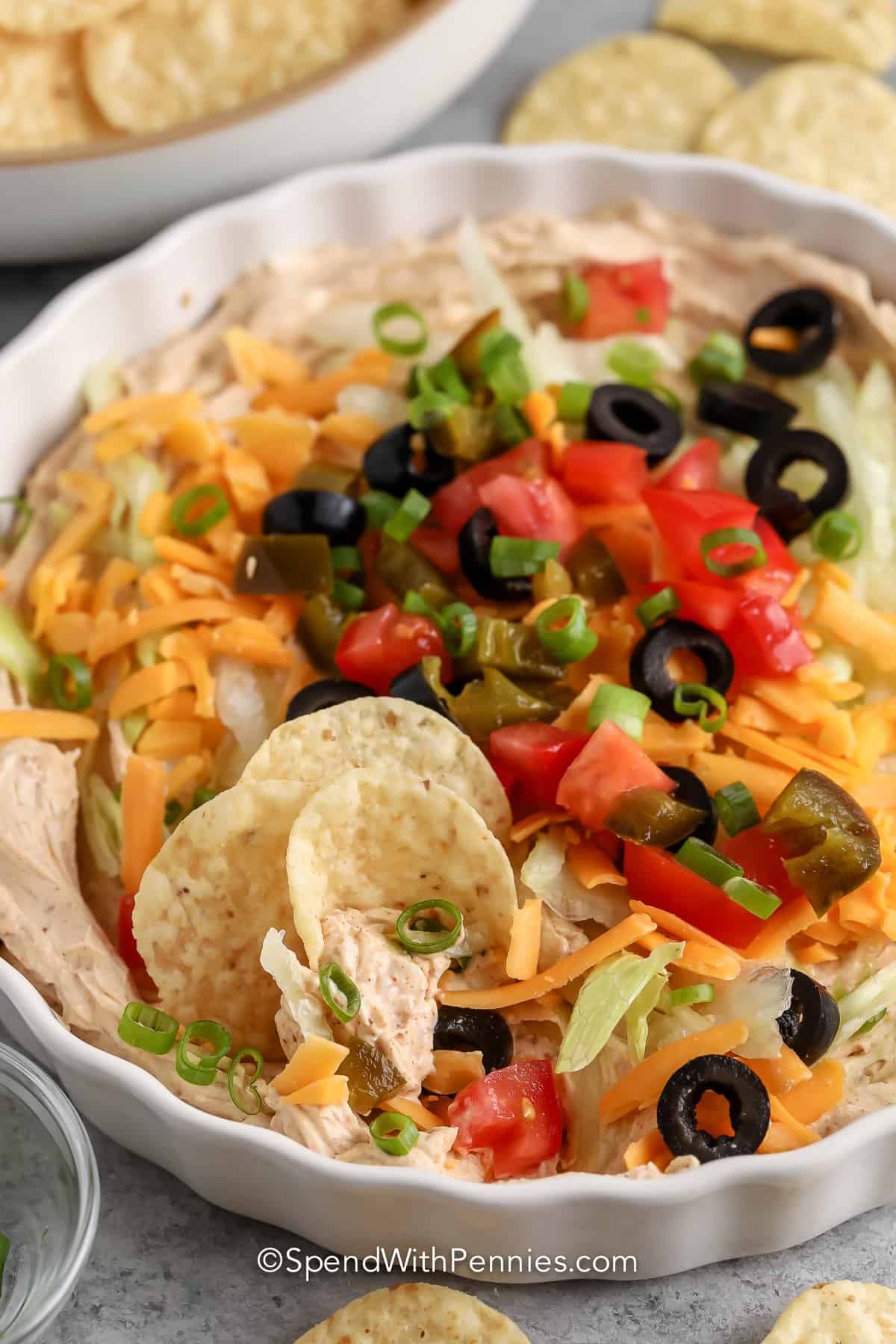 Easy Taco Dip with chips